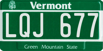 VT license plate LQJ677