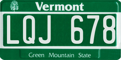 VT license plate LQJ678