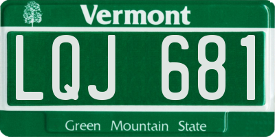 VT license plate LQJ681
