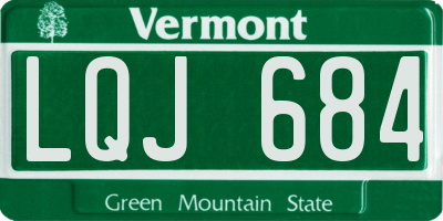 VT license plate LQJ684