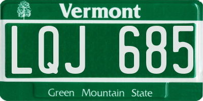 VT license plate LQJ685