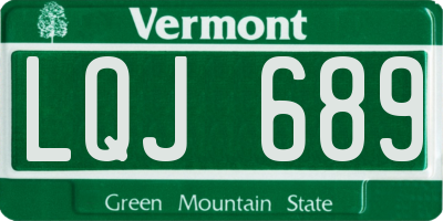 VT license plate LQJ689