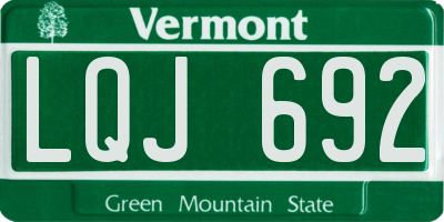 VT license plate LQJ692
