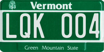 VT license plate LQK004