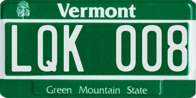 VT license plate LQK008