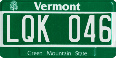 VT license plate LQK046