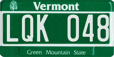 VT license plate LQK048