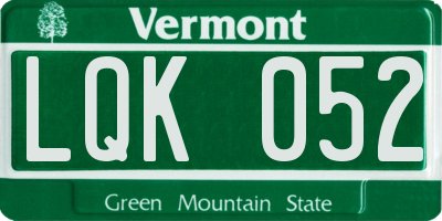 VT license plate LQK052