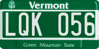 VT license plate LQK056