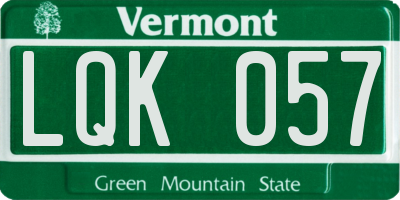 VT license plate LQK057