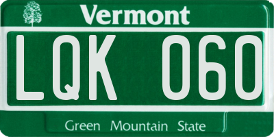 VT license plate LQK060