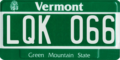 VT license plate LQK066