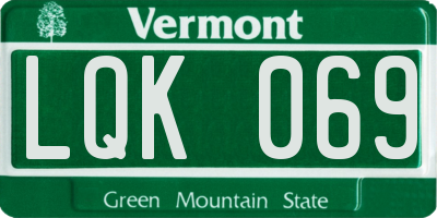 VT license plate LQK069