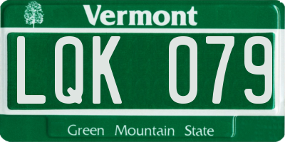 VT license plate LQK079