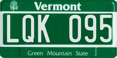 VT license plate LQK095