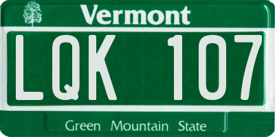 VT license plate LQK107