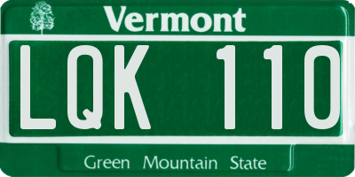 VT license plate LQK110