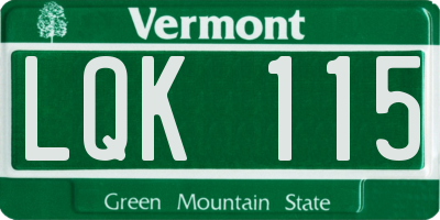 VT license plate LQK115