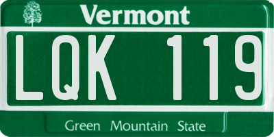 VT license plate LQK119