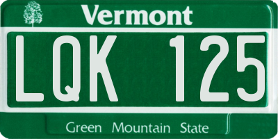 VT license plate LQK125