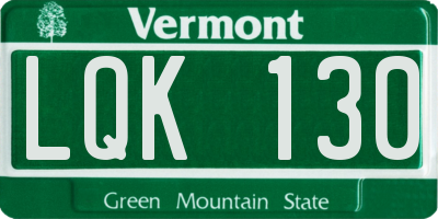 VT license plate LQK130