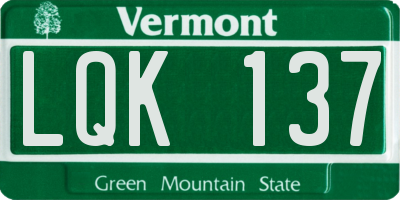 VT license plate LQK137