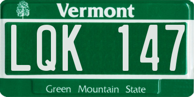 VT license plate LQK147