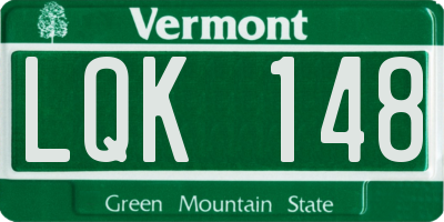 VT license plate LQK148