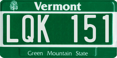 VT license plate LQK151
