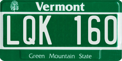 VT license plate LQK160