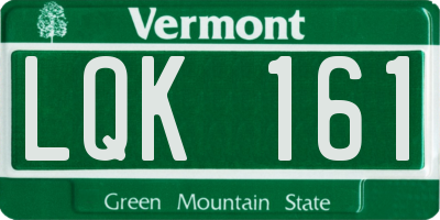 VT license plate LQK161