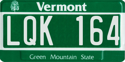 VT license plate LQK164