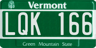 VT license plate LQK166