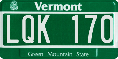 VT license plate LQK170