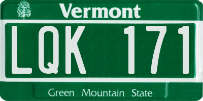 VT license plate LQK171