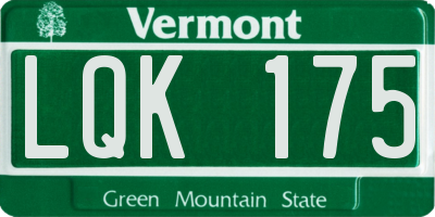 VT license plate LQK175