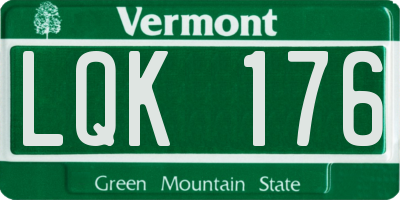 VT license plate LQK176