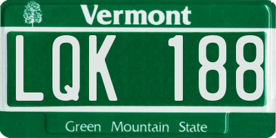 VT license plate LQK188