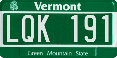 VT license plate LQK191