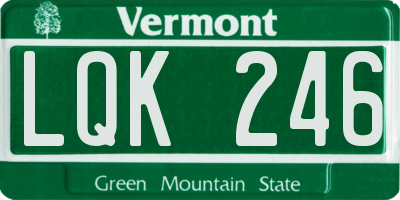 VT license plate LQK246