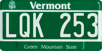 VT license plate LQK253