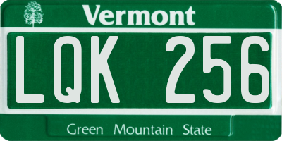 VT license plate LQK256