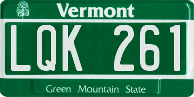 VT license plate LQK261