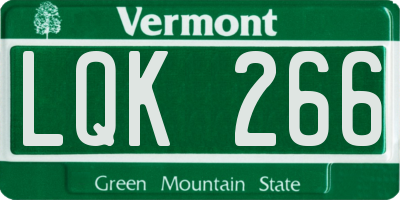 VT license plate LQK266