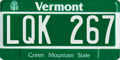 VT license plate LQK267