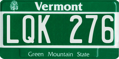 VT license plate LQK276