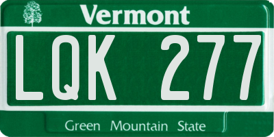 VT license plate LQK277
