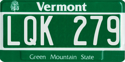 VT license plate LQK279