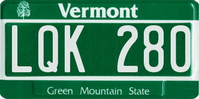 VT license plate LQK280