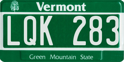 VT license plate LQK283